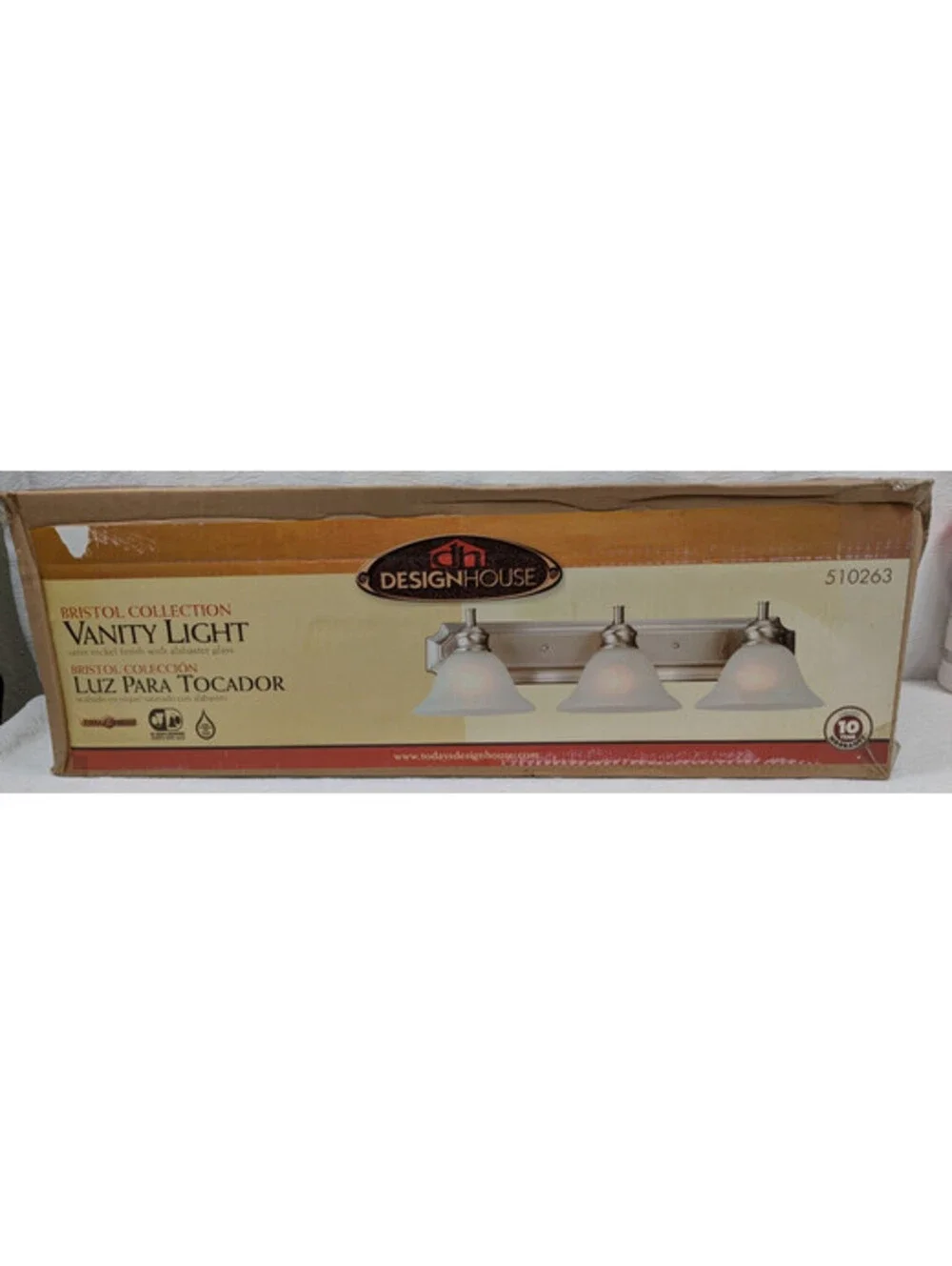 Design House - 510263 - Bristol 3 Light Vanity Light - Satin Nickel